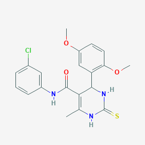 N-(3-chlorophenyl)-4-(2,5-dimethoxyphenyl)-6-methyl-2-sulfanylidene-3,4-dihydro-1H-pyrimidine-5-carboxamide