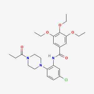 molecular formula C26H34ClN3O5 B4173586 N-[5-chloro-2-(4-propionyl-1-piperazinyl)phenyl]-3,4,5-triethoxybenzamide 