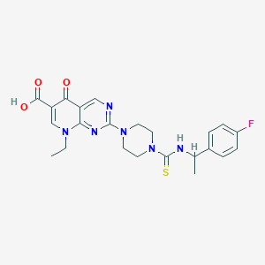 molecular formula C23H25FN6O3S B4173593 8-ethyl-2-[4-({[1-(4-fluorophenyl)ethyl]amino}carbonothioyl)-1-piperazinyl]-5-oxo-5,8-dihydropyrido[2,3-d]pyrimidine-6-carboxylic acid 