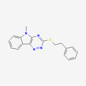 molecular formula C18H16N4S B4173597 5-methyl-3-[(2-phenylethyl)thio]-5H-[1,2,4]triazino[5,6-b]indole 