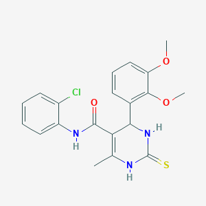 molecular formula C20H20ClN3O3S B417360 N-(2-chlorophenyl)-4-(2,3-dimethoxyphenyl)-6-methyl-2-sulfanylidene-3,4-dihydro-1H-pyrimidine-5-carboxamide CAS No. 333435-21-5