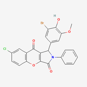 molecular formula C24H15BrClNO5 B4173605 1-(3-bromo-4-hydroxy-5-methoxyphenyl)-7-chloro-2-phenyl-1,2-dihydrochromeno[2,3-c]pyrrole-3,9-dione 