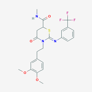 3-[2-(3,4-dimethoxyphenyl)ethyl]-N-methyl-4-oxo-2-[3-(trifluoromethyl)phenyl]imino-1,3-thiazinane-6-carboxamide