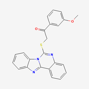 2-(benzimidazo[1,2-c]quinazolin-6-ylthio)-1-(3-methoxyphenyl)ethanone
