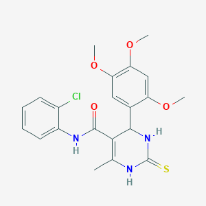 molecular formula C21H22ClN3O4S B417362 N-(2-chlorophenyl)-6-methyl-2-thioxo-4-(2,4,5-trimethoxyphenyl)-1,2,3,4-tetrahydro-5-pyrimidinecarboxamide 