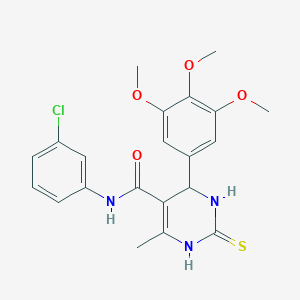 molecular formula C21H22ClN3O4S B417363 N-(3-chlorophenyl)-6-methyl-2-sulfanylidene-4-(3,4,5-trimethoxyphenyl)-3,4-dihydro-1H-pyrimidine-5-carboxamide CAS No. 333435-23-7