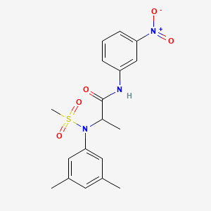 molecular formula C18H21N3O5S B4173632 N~2~-(3,5-dimethylphenyl)-N~2~-(methylsulfonyl)-N~1~-(3-nitrophenyl)alaninamide 