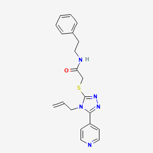 molecular formula C20H21N5OS B4173649 2-{[4-allyl-5-(4-pyridinyl)-4H-1,2,4-triazol-3-yl]thio}-N-(2-phenylethyl)acetamide 