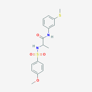 molecular formula C17H20N2O4S2 B4173655 N~2~-[(4-methoxyphenyl)sulfonyl]-N~1~-[3-(methylthio)phenyl]alaninamide 