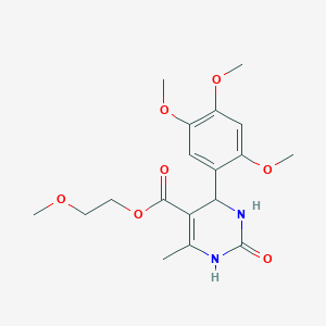 molecular formula C18H24N2O7 B417366 2-methoxyethyl 6-methyl-2-oxo-4-(2,4,5-trimethoxyphenyl)-3,4-dihydro-1H-pyrimidine-5-carboxylate 