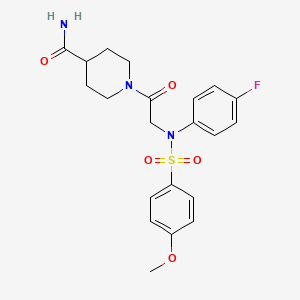 molecular formula C21H24FN3O5S B4173669 1-{N-(4-fluorophenyl)-N-[(4-methoxyphenyl)sulfonyl]glycyl}-4-piperidinecarboxamide 