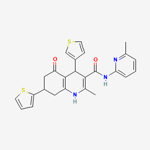 2-methyl-N-(6-methyl-2-pyridinyl)-5-oxo-7-(2-thienyl)-4-(3-thienyl)-1,4,5,6,7,8-hexahydro-3-quinolinecarboxamide