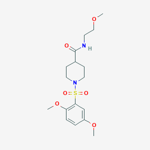 molecular formula C17H26N2O6S B4173682 1-[(2,5-dimethoxyphenyl)sulfonyl]-N-(2-methoxyethyl)-4-piperidinecarboxamide 
