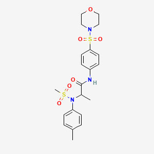 molecular formula C21H27N3O6S2 B4173689 N~2~-(4-methylphenyl)-N~2~-(methylsulfonyl)-N~1~-[4-(4-morpholinylsulfonyl)phenyl]alaninamide 