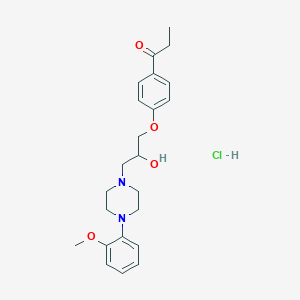 molecular formula C23H31ClN2O4 B4173716 1-(4-{2-hydroxy-3-[4-(2-methoxyphenyl)-1-piperazinyl]propoxy}phenyl)-1-propanone hydrochloride 