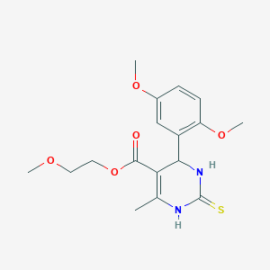 molecular formula C17H22N2O5S B417372 2-Methoxyethyl 4-(2,5-dimethoxyphenyl)-6-methyl-2-thioxo-1,2,3,4-tetrahydropyrimidine-5-carboxylate 