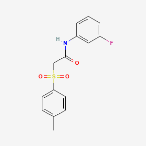 molecular formula C15H14FNO3S B4173727 N-(3-fluorophenyl)-2-[(4-methylphenyl)sulfonyl]acetamide 