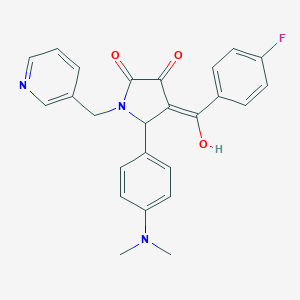 molecular formula C25H22FN3O3 B417373 5-[4-(dimethylamino)phenyl]-4-(4-fluorobenzoyl)-3-hydroxy-1-(pyridin-3-ylmethyl)-1,5-dihydro-2H-pyrrol-2-one CAS No. 371124-06-0