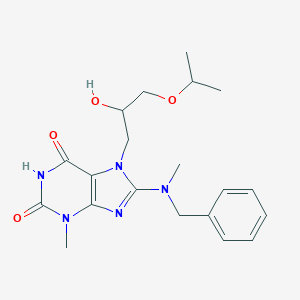 molecular formula C20H27N5O4 B417375 8-[Benzyl(methyl)amino]-7-(2-hydroxy-3-propan-2-yloxypropyl)-3-methylpurine-2,6-dione 