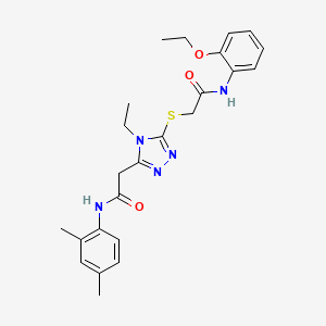 molecular formula C24H29N5O3S B4173753 2-[(5-{2-[(2,4-dimethylphenyl)amino]-2-oxoethyl}-4-ethyl-4H-1,2,4-triazol-3-yl)thio]-N-(2-ethoxyphenyl)acetamide 