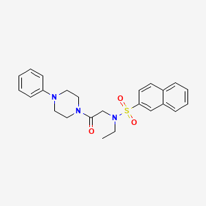 molecular formula C24H27N3O3S B4173761 N-ethyl-N-[2-oxo-2-(4-phenyl-1-piperazinyl)ethyl]-2-naphthalenesulfonamide 