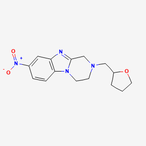 molecular formula C15H18N4O3 B4173762 8-nitro-2-(tetrahydro-2-furanylmethyl)-1,2,3,4-tetrahydropyrazino[1,2-a]benzimidazole 
