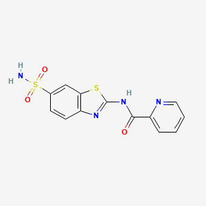 molecular formula C13H10N4O3S2 B4173767 N-[6-(aminosulfonyl)-1,3-benzothiazol-2-yl]-2-pyridinecarboxamide 