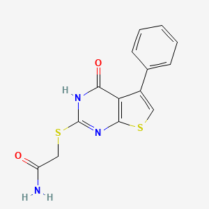 molecular formula C14H11N3O2S2 B4173768 2-[(4-hydroxy-5-phenylthieno[2,3-d]pyrimidin-2-yl)thio]acetamide 