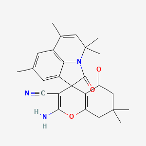 2-amino-4',4',6',7,7,8'-hexamethyl-2',5-dioxo-5,6,7,8-tetrahydro-4'H-spiro[chromene-4,1'-pyrrolo[3,2,1-ij]quinoline]-3-carbonitrile