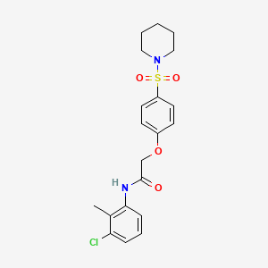 N-(3-chloro-2-methylphenyl)-2-[4-(1-piperidinylsulfonyl)phenoxy]acetamide
