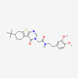 molecular formula C26H33N3O4S B4173790 2-(7-tert-butyl-4-oxo-5,6,7,8-tetrahydro[1]benzothieno[2,3-d]pyrimidin-3(4H)-yl)-N-[2-(3,4-dimethoxyphenyl)ethyl]acetamide 