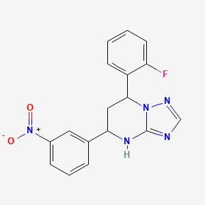 molecular formula C17H14FN5O2 B4173804 7-(2-fluorophenyl)-5-(3-nitrophenyl)-4,5,6,7-tetrahydro[1,2,4]triazolo[1,5-a]pyrimidine 