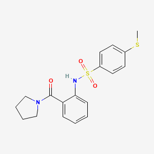 molecular formula C18H20N2O3S2 B4173805 4-(methylthio)-N-[2-(1-pyrrolidinylcarbonyl)phenyl]benzenesulfonamide 