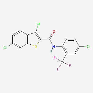 molecular formula C16H7Cl3F3NOS B4173813 3,6-dichloro-N-[4-chloro-2-(trifluoromethyl)phenyl]-1-benzothiophene-2-carboxamide 