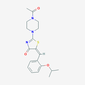 molecular formula C19H23N3O3S B417383 2-(4-acetyl-1-piperazinyl)-5-(2-isopropoxybenzylidene)-1,3-thiazol-4(5H)-one CAS No. 384358-88-7