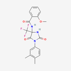 molecular formula C20H18F3N3O4 B4173839 N-[1-(3,4-dimethylphenyl)-2,5-dioxo-4-(trifluoromethyl)-4-imidazolidinyl]-2-methoxybenzamide 