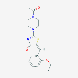molecular formula C18H21N3O3S B417384 2-(4-acetyl-1-piperazinyl)-5-(2-ethoxybenzylidene)-1,3-thiazol-4(5H)-one 