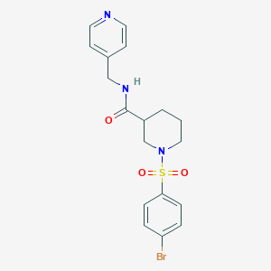molecular formula C18H20BrN3O3S B4173850 1-[(4-bromophenyl)sulfonyl]-N-(4-pyridinylmethyl)-3-piperidinecarboxamide 