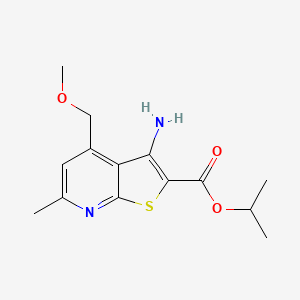 molecular formula C14H18N2O3S B4173875 isopropyl 3-amino-4-(methoxymethyl)-6-methylthieno[2,3-b]pyridine-2-carboxylate 