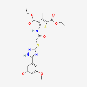 molecular formula C23H26N4O7S2 B4173880 diethyl 5-[({[5-(3,5-dimethoxyphenyl)-4H-1,2,4-triazol-3-yl]thio}acetyl)amino]-3-methyl-2,4-thiophenedicarboxylate 