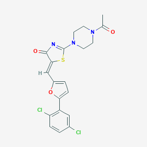 molecular formula C20H17Cl2N3O3S B417389 2-(4-acetyl-1-piperazinyl)-5-{[5-(2,5-dichlorophenyl)-2-furyl]methylene}-1,3-thiazol-4(5H)-one CAS No. 371129-56-5