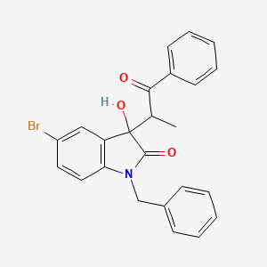 molecular formula C24H20BrNO3 B4173895 1-benzyl-5-bromo-3-hydroxy-3-(1-methyl-2-oxo-2-phenylethyl)-1,3-dihydro-2H-indol-2-one 