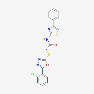 2-{[5-(2-chlorophenyl)-1,3,4-oxadiazol-2-yl]sulfanyl}-N-(4-phenyl-1,3-thiazol-2-yl)acetamide