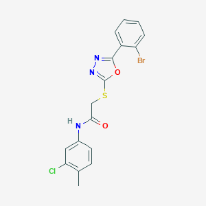 2-{[5-(2-bromophenyl)-1,3,4-oxadiazol-2-yl]sulfanyl}-N-(3-chloro-4-methylphenyl)acetamide