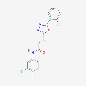 molecular formula C17H13BrClN3O2S B417391 2-{[5-(2-bromophenyl)-1,3,4-oxadiazol-2-yl]sulfanyl}-N-(3-chloro-4-methylphenyl)acetamide 