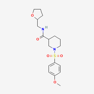 molecular formula C18H26N2O5S B4173920 1-[(4-methoxyphenyl)sulfonyl]-N-(tetrahydro-2-furanylmethyl)-3-piperidinecarboxamide 