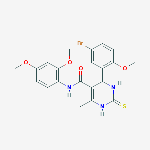 molecular formula C21H22BrN3O4S B4173929 4-(5-bromo-2-methoxyphenyl)-N-(2,4-dimethoxyphenyl)-6-methyl-2-thioxo-1,2,3,4-tetrahydro-5-pyrimidinecarboxamide 