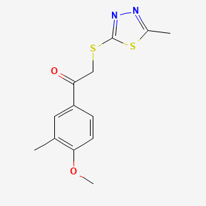 molecular formula C13H14N2O2S2 B4173947 1-(4-methoxy-3-methylphenyl)-2-[(5-methyl-1,3,4-thiadiazol-2-yl)thio]ethanone 