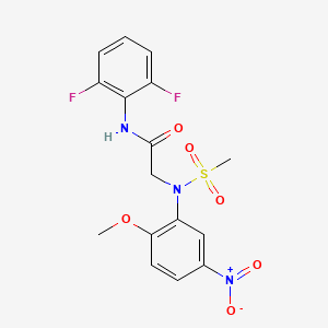molecular formula C16H15F2N3O6S B4173952 N~1~-(2,6-difluorophenyl)-N~2~-(2-methoxy-5-nitrophenyl)-N~2~-(methylsulfonyl)glycinamide 