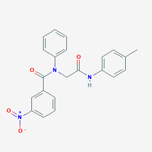 molecular formula C22H19N3O4 B417396 N-[2-(4-methylanilino)-2-oxoethyl]-3-nitro-N-phenylbenzamide 